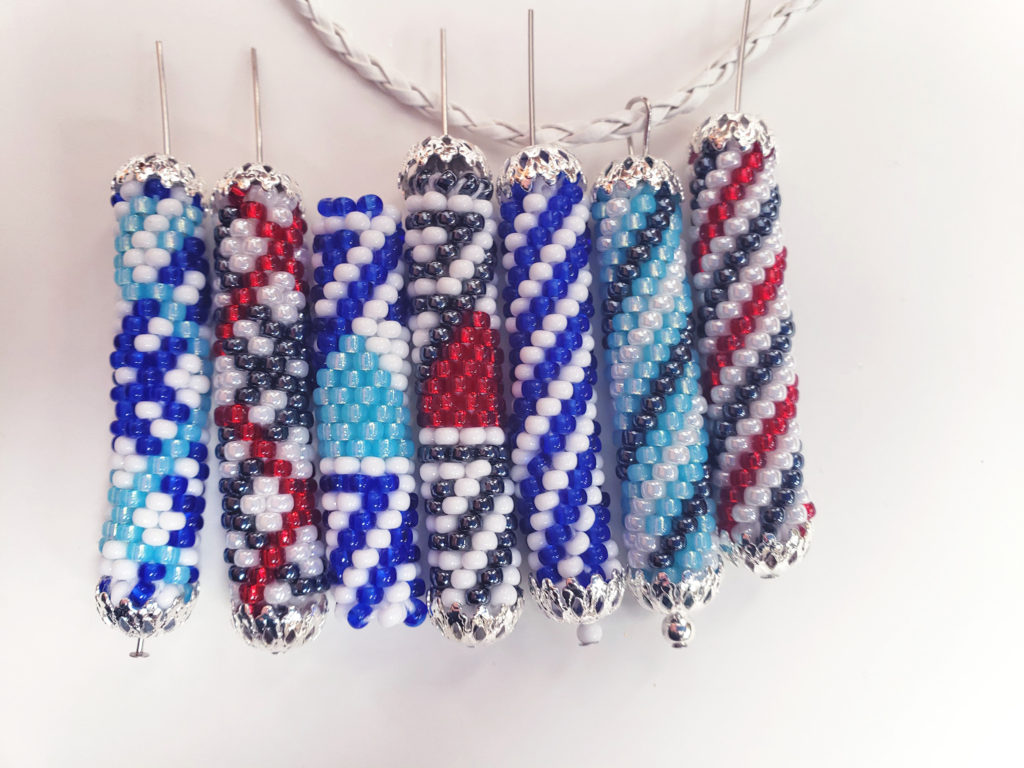 Unfinished pendants in bead crochet technique