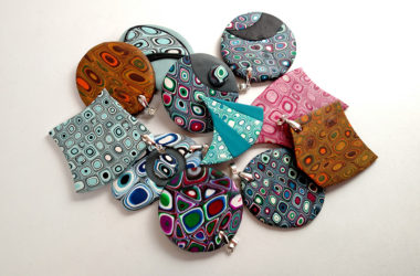 Polymer clay pendants in extrudinary technique