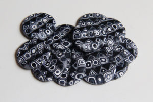 Monochrome polymer clay buttons
