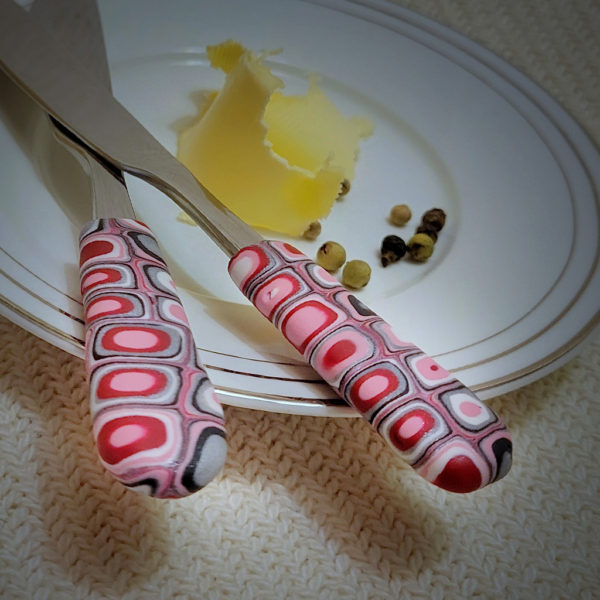 Red, Pink, and Grey Spreader – Butter Knife