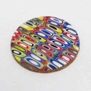 Set of coasters in primary colors