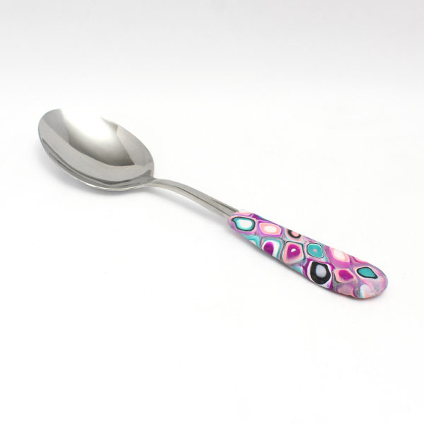 Pink, green, and fuchsia serving spoon