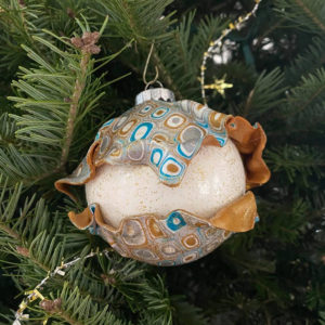 Teal, Silver, and Gold Ornament